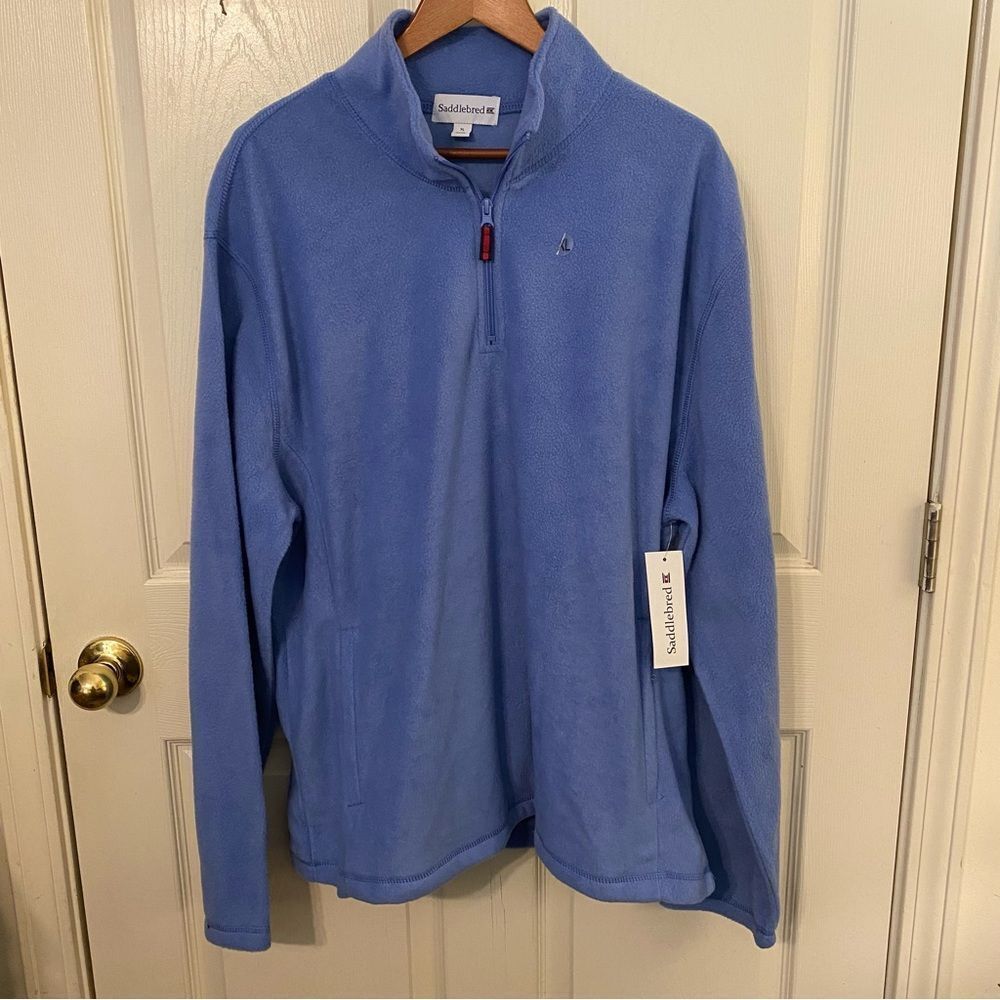 Saddlebred Blue Zip Up Sweater Lightweight Fleece